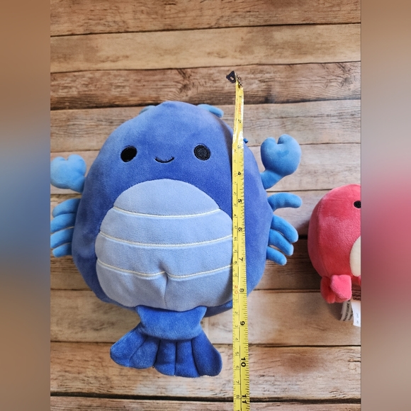 8" Squishmallows Lobert The Blue Lobster & Mini Octopus Plush - Picture 3 of 5